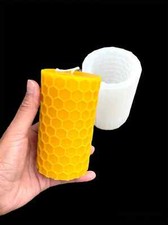 Silicone honeycomb Pillar candle Mold - 4.5  x 2.5  - 10 oz candle