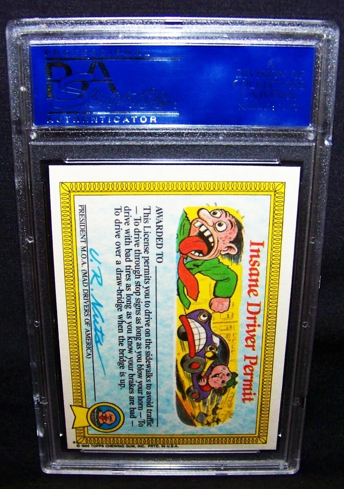 GARBAGE PAIL KIDS 1985 1st Series #18a Cranky FRANKIE, Matte OS1 PSA 10 GEM MINT - Image 2 of 2