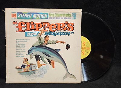 LP Kids Record FLIPPERS NEW ADVENTURE mgm CHS-516 Children Story Dolphin Flipper