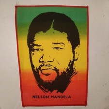 Vintage   NELSON MANDELA    Unused  80s BACK PATCH  reggae Africa