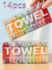 14pcs Travel Compressed Disposable Washcloths – Expandable to 24×30 cm, Portable