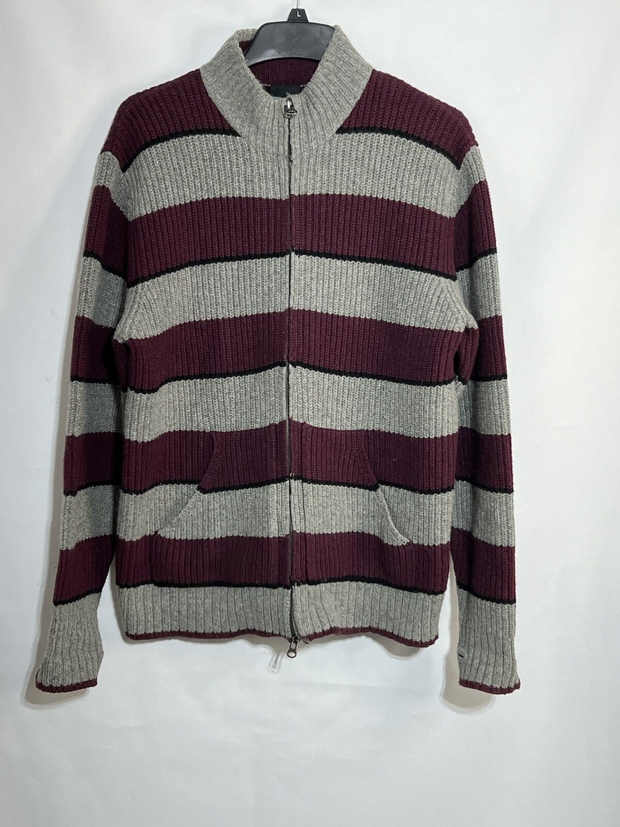 【HI FI FNK】21FW★ Luke Lamb's Wool Zip-Up Cardigan Vurt Knit Sweater Mens XL Full Zip Cardigan Jacket Indie