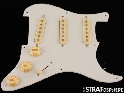 *NEW Alnico5 LOADED PICKGUARD for Fender Stratocaster Strat Parchment 1Ply 8Hole