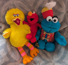 Vtg 90's Sesame Street Lot Plush Applause Tyco Big Bird Cookie Monster Elmo Nice