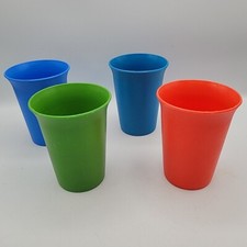 Vintage Tupperware Bell Tumblers 7oz Cups - Green/Orange/Blue Lot 4 109