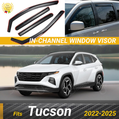 For Hyundai Tucson 2022-25 In-Channel Vent Window Rain Visor Sun Guard Deflector