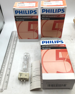 Philips Lot of 3 Broadway Metal Halide Lamp MSR 575/2, 10H, GX9,5 928171605115