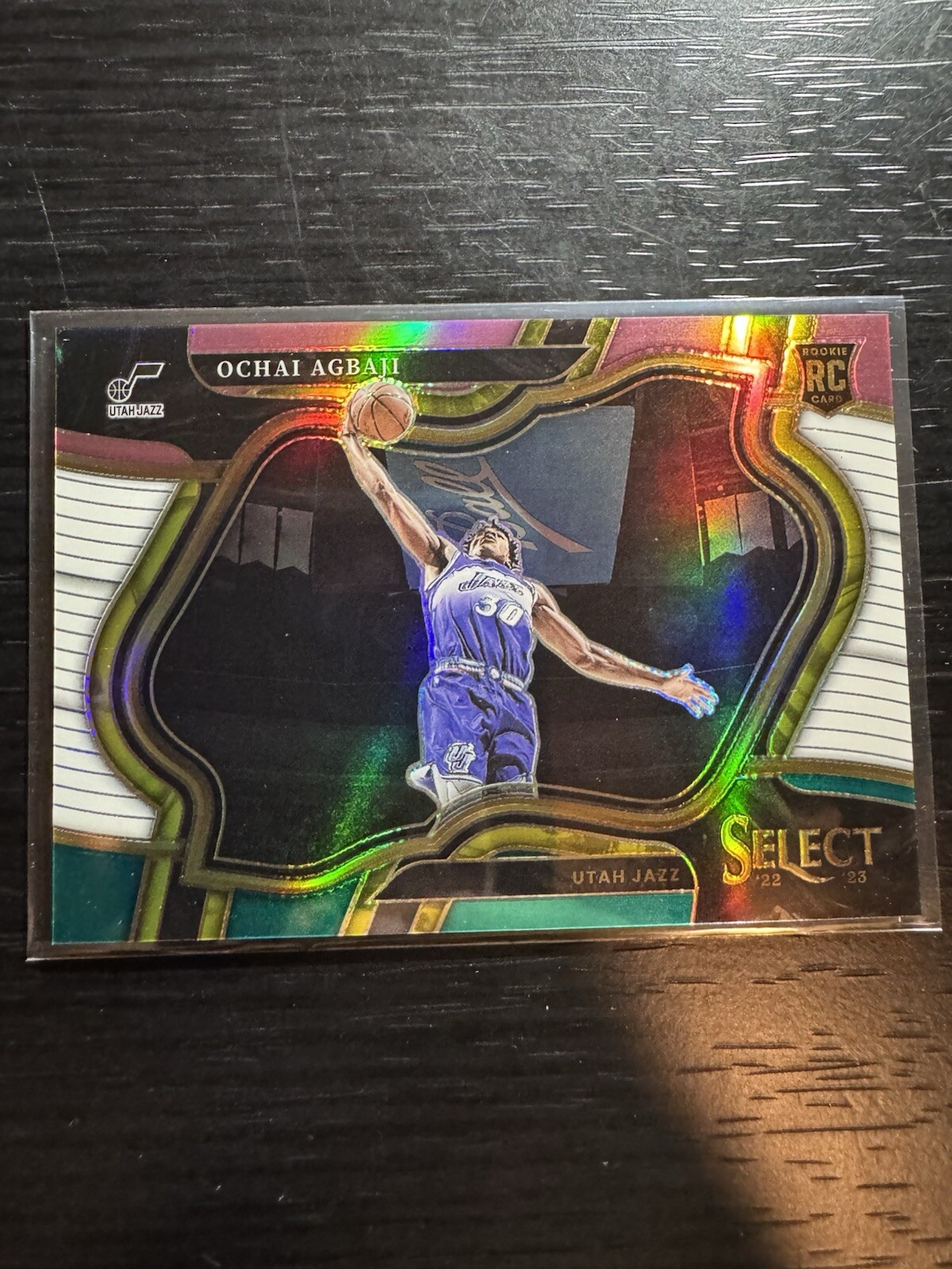 🔥2022-23 Panini Select OCHAI AGBAJI RC Courtside Teal/White/Pink #’d to 03/49🔥