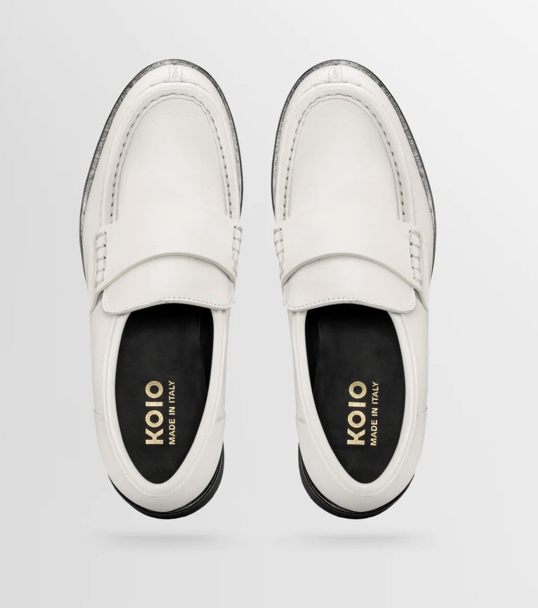 KOIO Bari Platform Loafer In Ivory Made in ITALY Sz 38 Ret  display picture 1