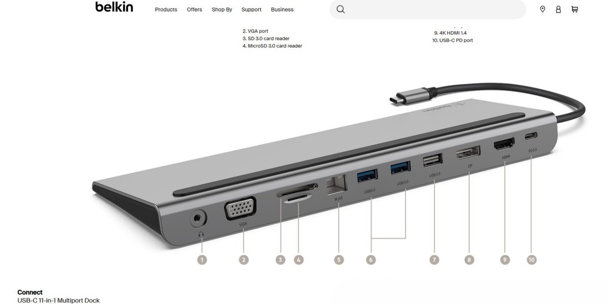 ベルキン　ドッキングステーションINC004 Belkin - USB-C 11-in-1 multiport dock INC004 | eBay