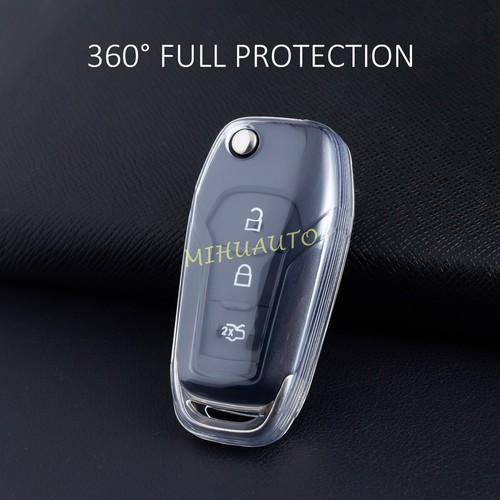 Transparent TPU Car Flip Key Holder For Ford F-150 XL/XLT/STX Ecosport Maverick - Picture 4 of 8