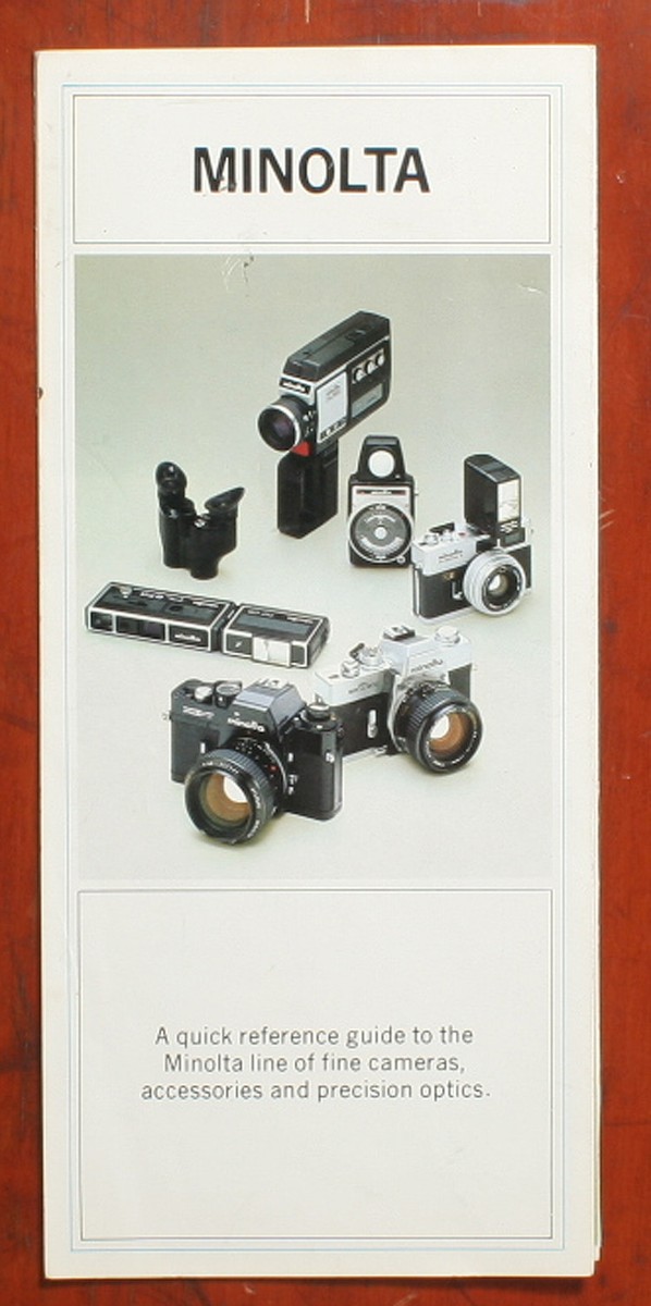 z MINOLTA CAMERA EQUIPMENT SALES BROCHURE, FOLD-OUT, 9 PANELS