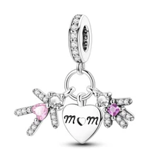 MULA European Shining Parent-child DIY Charm CZ Fit Bracelet 925 Sterling Silver