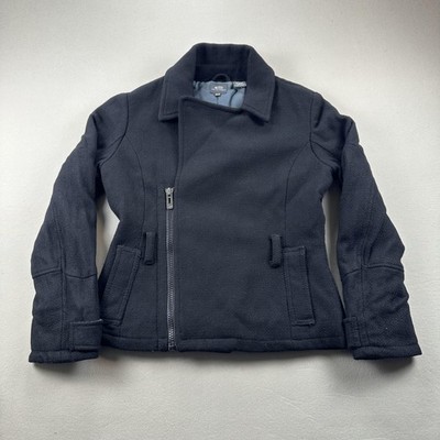 G-Star Raw Jacket Pea Coat Womens Medium Black Captain Cabanne Wool Blend Zip