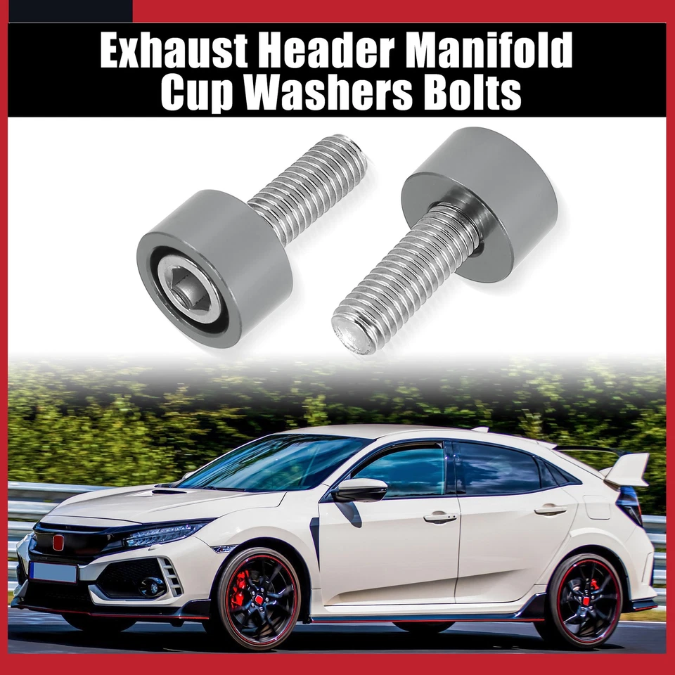 Pack of 9 for Honda Civic M8x1.25 Exhaust Header Manifold Cup Washers with Bolts - Изображение 2 из 4