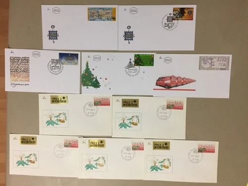 Ten Israel fdc with imperf stamps