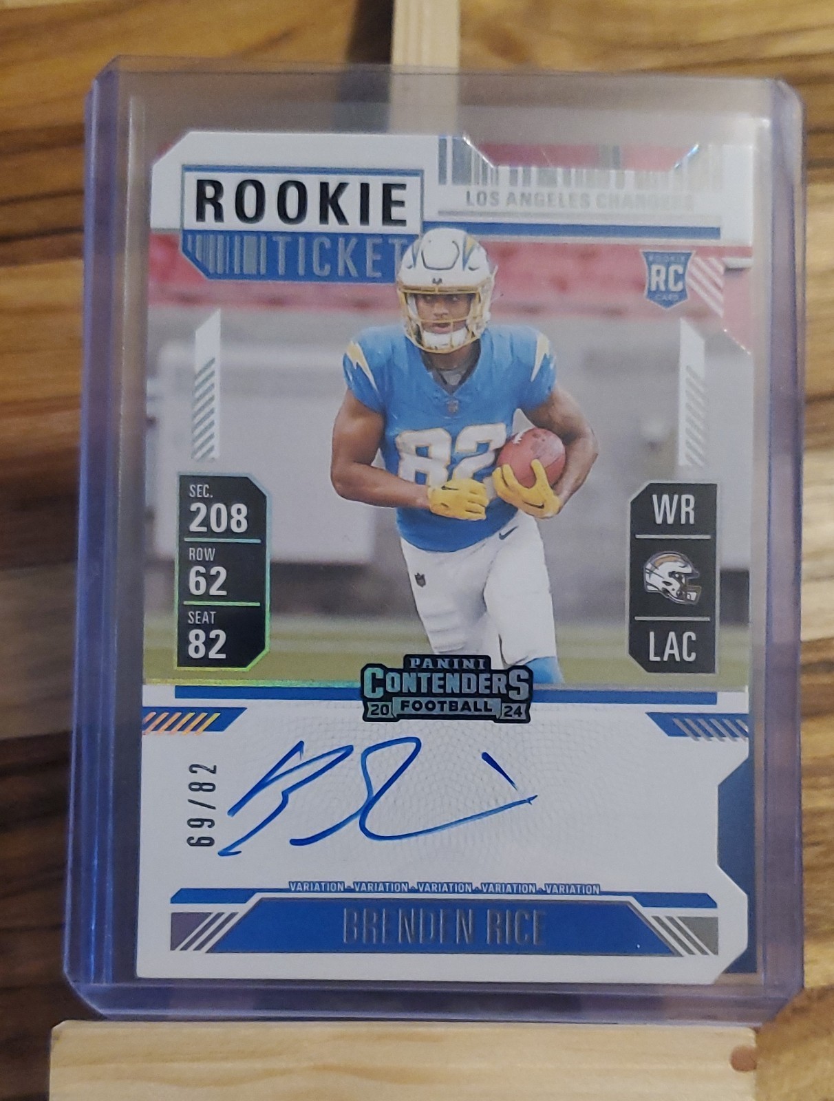Brenden Rice Panini Contenders #134 Autograph-Ticket Stub