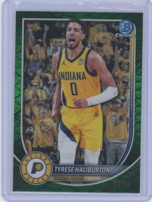 2025-26 Bowman #BCV-77 Tyrese Haliburton Chrome Green Shimmer Refractor /99