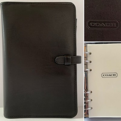 Coach Personal Planner ~ Leather, 7.75 , Black, 6 Ring, Complete ~ Vintage NEW