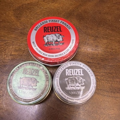 REUZEL Red Pomade Water Soluble - Volume: 95g and gray 35g and green 35g