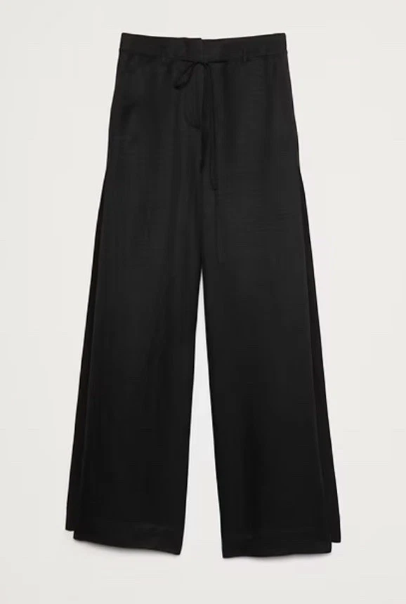 Pantalón Banana Republic Ultra Alto Tiro Pierna Ancha Viscosa-Lino Aberturas Laterales Talla 2 P Foto 4 de 4