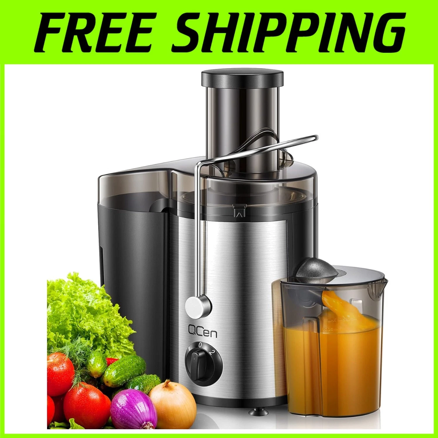 Powerful 500W Juicer Machine, Dual Speed Control, Easy Clean