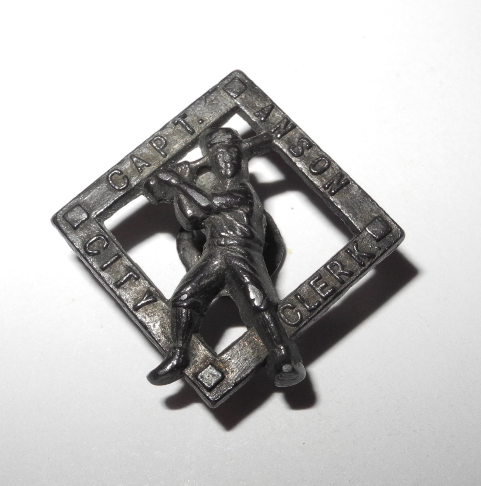 1905 baseball cap anson white sox chicago city clerk election souvenir charm pin