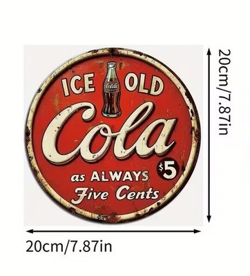 Vintage Ice-Cola Holz-Wanddekoration, Retro-Soda-Reklame für Küche, Bar. Cafe