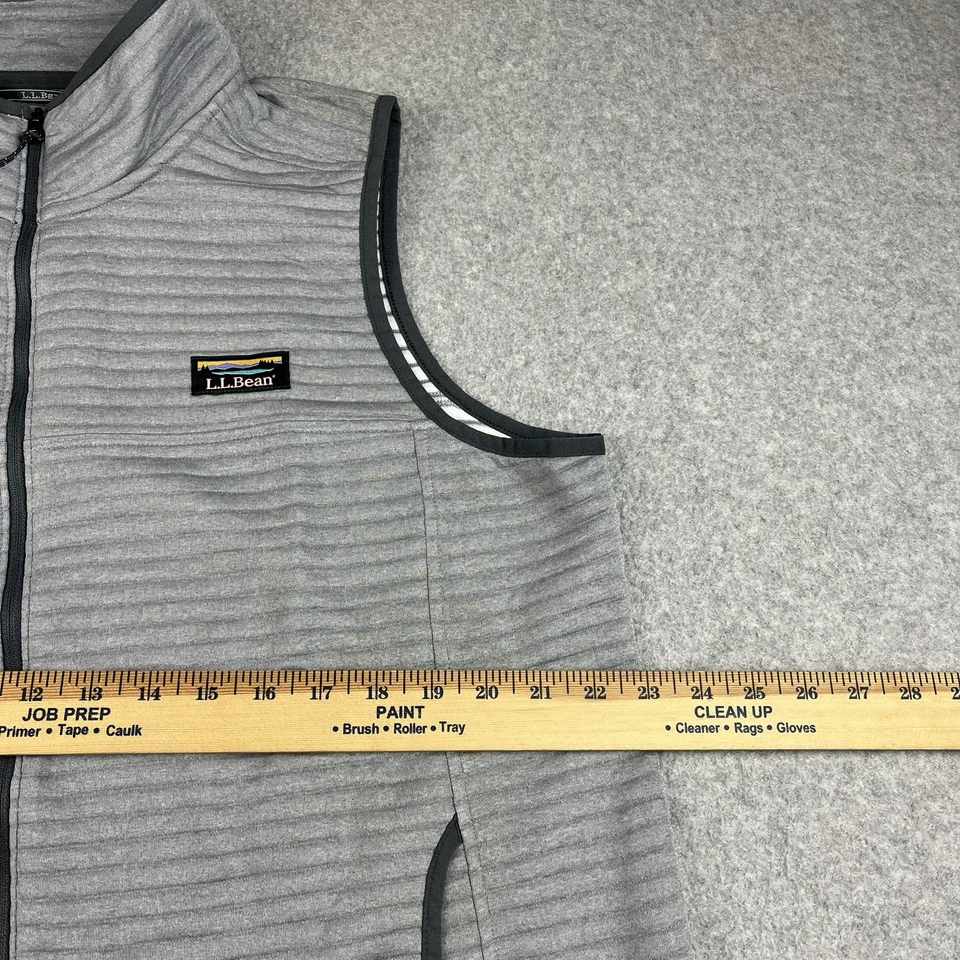LL Bean Airlight Vest Womens 1X Plus Gray Full Zip Ribbed Outdoors Lightweight - Image 4 of 4