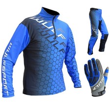 Wulfsport Adults Trials Connect Kit Motocross Jersey Trousers Gloves Blue