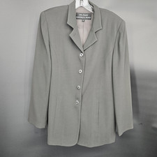 Garfield Marks Blazer Suit Jacket Women 8 Black Longline 4 Button Lined Business