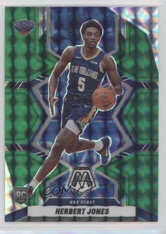 2021-22 Panini Mosaic NBA Debut Green Mosaic Prizm Herbert Jones #280 07i7