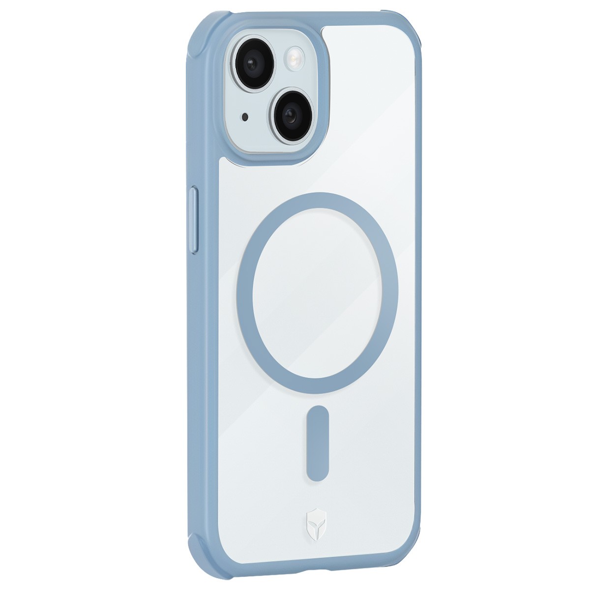 Coque rinforzata etui antichoc Force Case Air Frost bleu iPhone 15 rigide