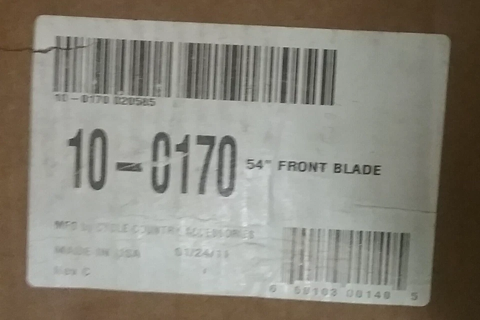 NEW CYCLE COUNTRY 10-0170 54" STRAIGHT STEEL PLOW BLADE BLACK - Image 2 of 2