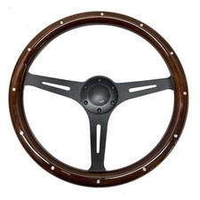 15"" Classic Wood Grain Steering Wheel With Riveted Light Wood Grip 006-380