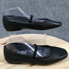 Franco Sarto Shoes Womens 10M Black Eileen Mary Jane Ballet Flats Leather Casual