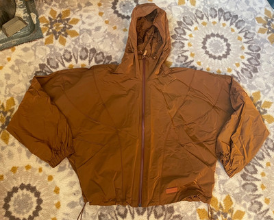 $155 Halfdays Womens Douglas Windbreaker Jacket Medium Brown Orange NWOT