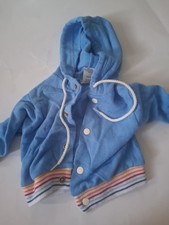Vintage Sears newborn hooded snap jacket. Blue USA Made🇺🇸