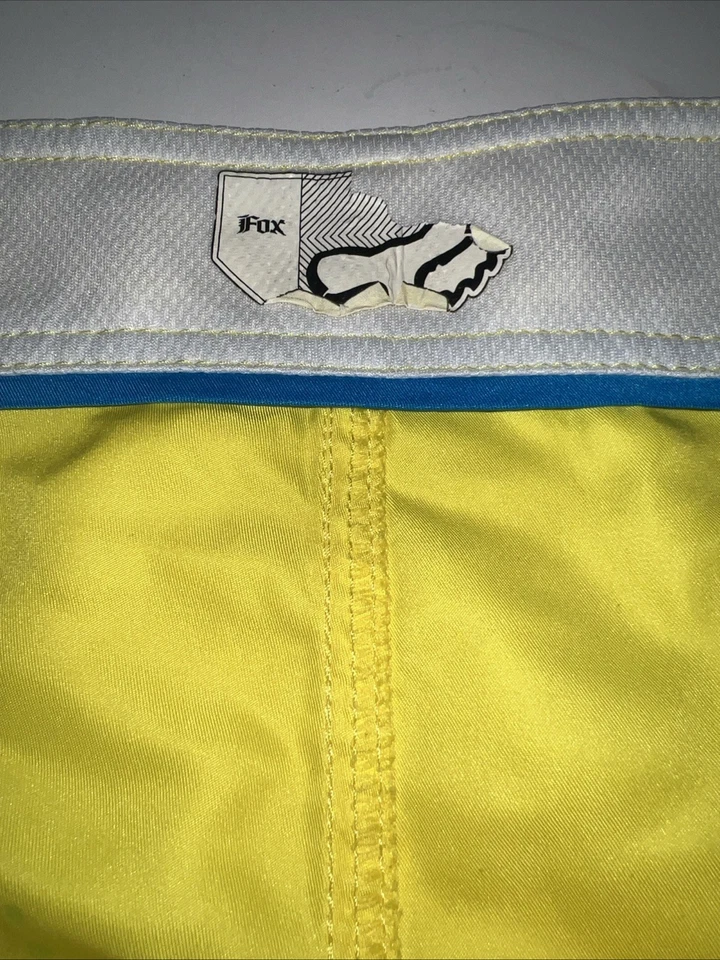 Pantalones Cortos Fox Racing Para Hombre 38 Amarillo Bañador Playa Cordón Informal Surf Foto 4 de 4