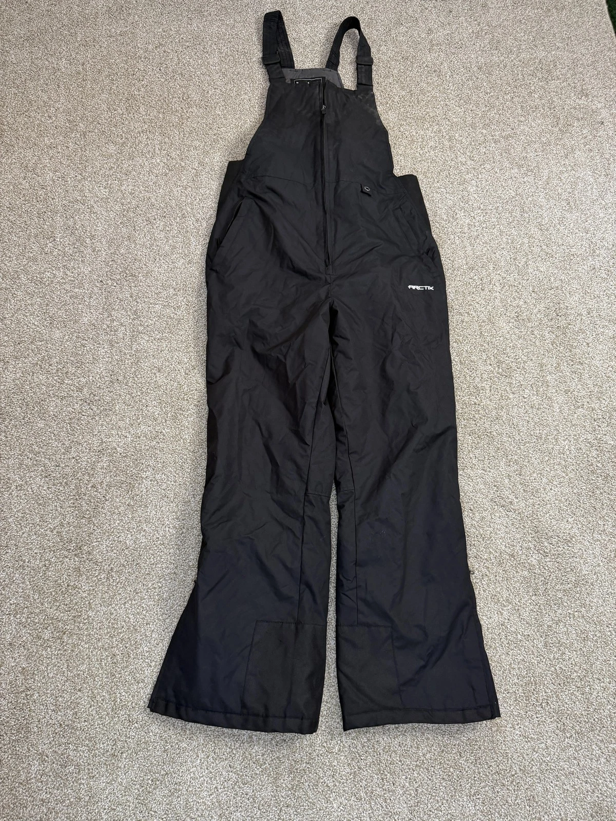 Arctix Snow Pants Mens Large Black Insulated Bib Ski Water Resistant Overalls