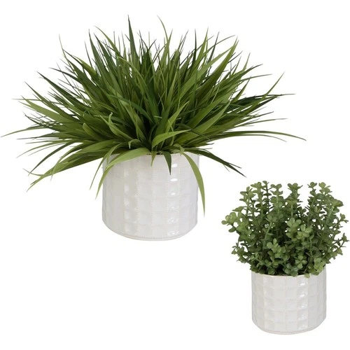 Uttermost 60211 Edgewood Green with White Glaze Greenery, Set of 2 - Picture 1 of 5