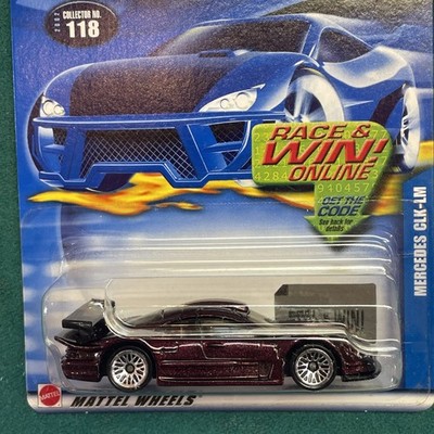 Hot Wheels Mercedes CLK-LM #118 Race & Win Online Card   New Sealed.
