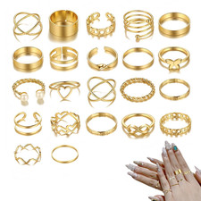 22 Stück Boho Gelenk Fingerringe,Stapelbare Midi Ringe Set,Gold Vintage Stapelba