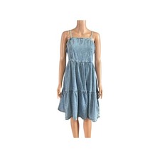 Blue Denim Casual Vacation Sun Dress Small