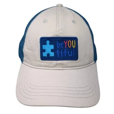 Beyoutiful Strapback Trucker Hat Multi OS Adjustable Embroidered Autism Speaks