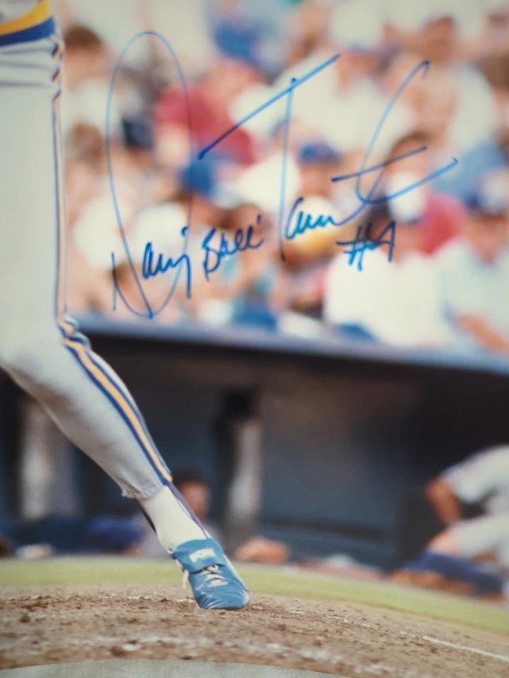 Foto firmada por Danny Tartabull Marineros Yankees "TORO" 12x20ish ROOKIE AUTO Foto 3 de 4