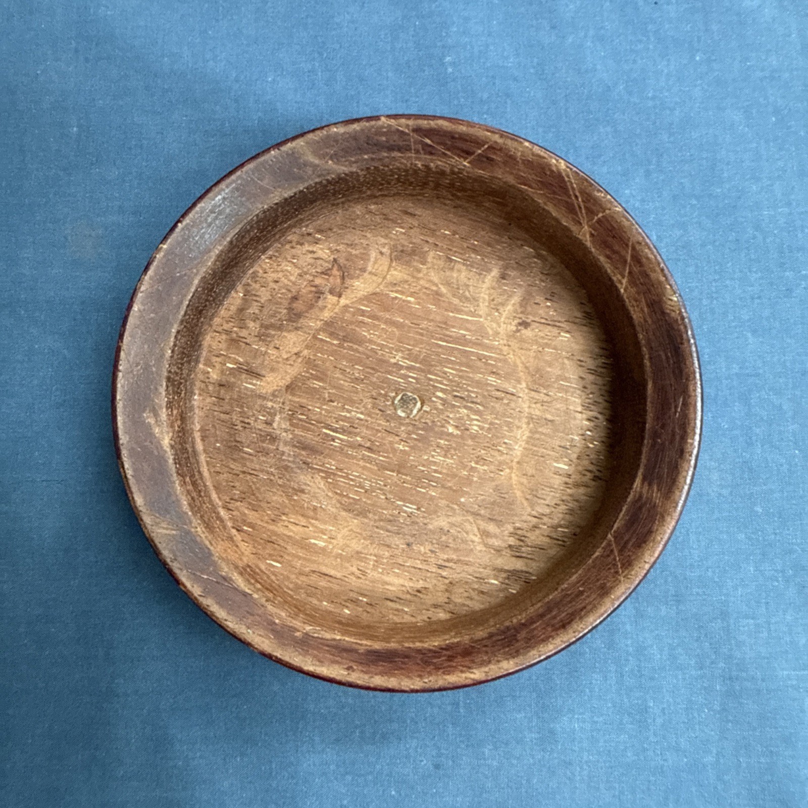 Antique Chinese Double Happiness Blue & White Porcelain Ginger Jar Wooden Lid