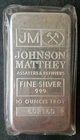 Johnson Matthey 10oz Silver Bar in Plastic