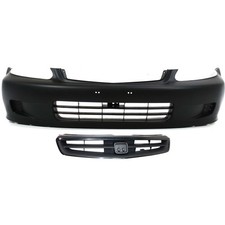 Bumper Cover Kit For 99-2000 Honda Civic Front 2pc With Grille