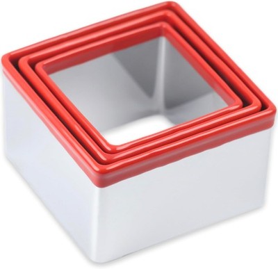 3 Pcs Square Cookie Cutter Set, Stainless Steel Biscuit Cutters for Baking, 2.5 